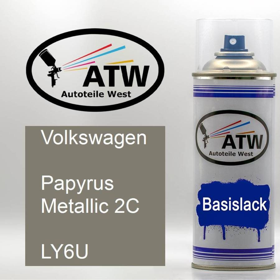 Volkswagen, Papyrus Metallic 2C, LY6U: 400ml Sprühdose, von ATW Autoteile West.